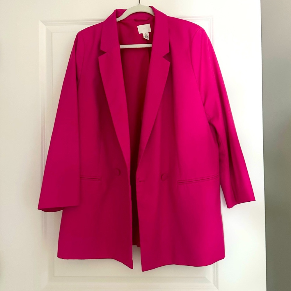 H&M berry oversized blazer- only worn once!